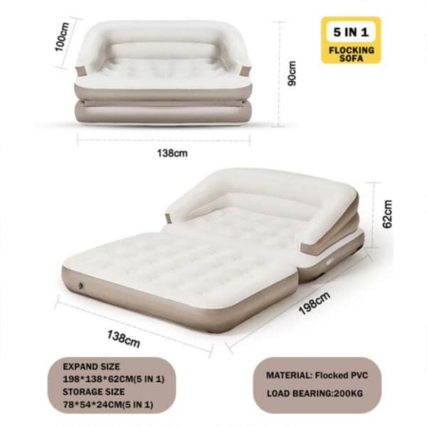 Tanxianzhe 5 In 1 Flocking Sofa Style Air Mattress TXZ-24179 detail-3