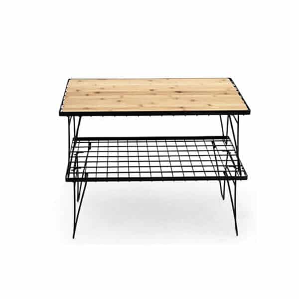 tanxianzhe Iron Mesh Folding Camping Table With Removable Bamboo Plate TXZ-6021