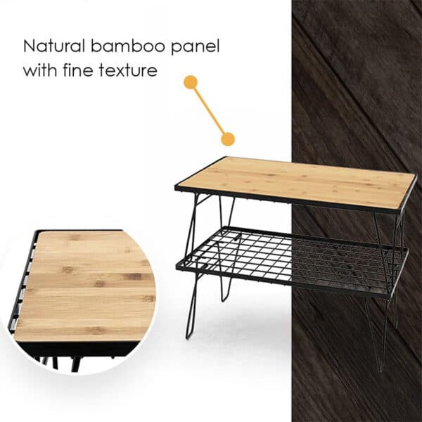 tanxianzhe Iron Mesh Folding Camping Table With Removable Bamboo Plate TXZ-6021 detail-2