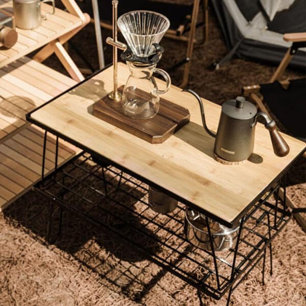 tanxianzhe Iron Mesh Folding Camping Table With Removable Bamboo Plate TXZ-6021 detail-6