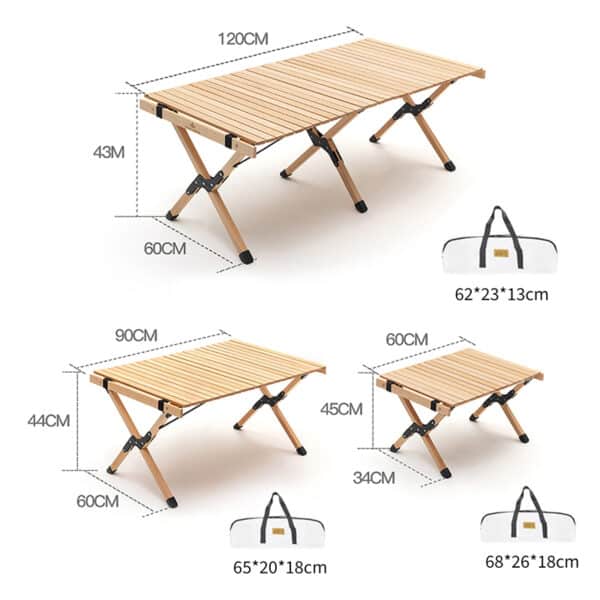 tanxianzhe Portable Egg Roll Wooden Camping Folding Table TXZ-6022 detail-3