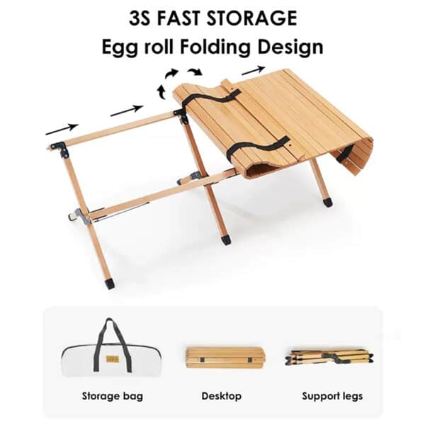 tanxianzhe Portable Egg Roll Wooden Camping Folding Table TXZ-6022 detail-5