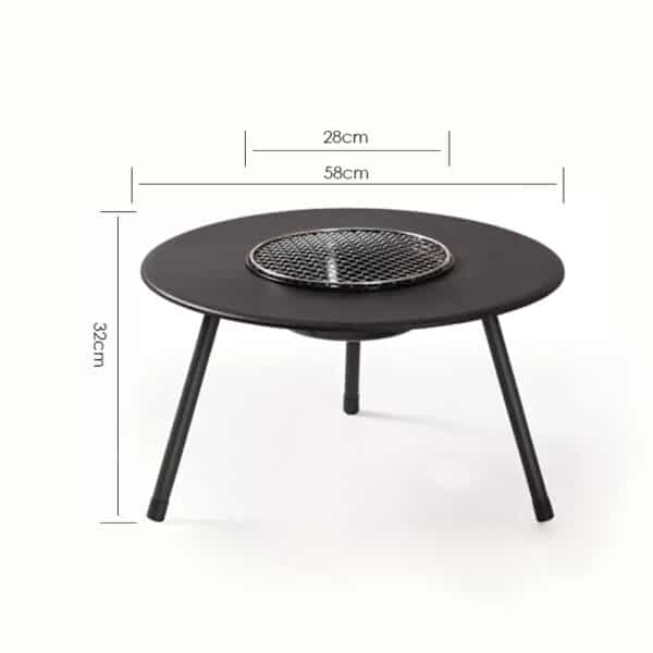 tanxianzhe Round Iron Foldable Camping Table With Central Charcoal Grill TXZ-6031 detail-1